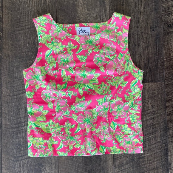 Lilly Pulitzer floral white label tank size M - Picture 1 of 2